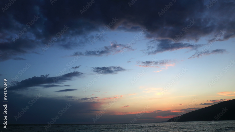 Timelapse with scenery sunset