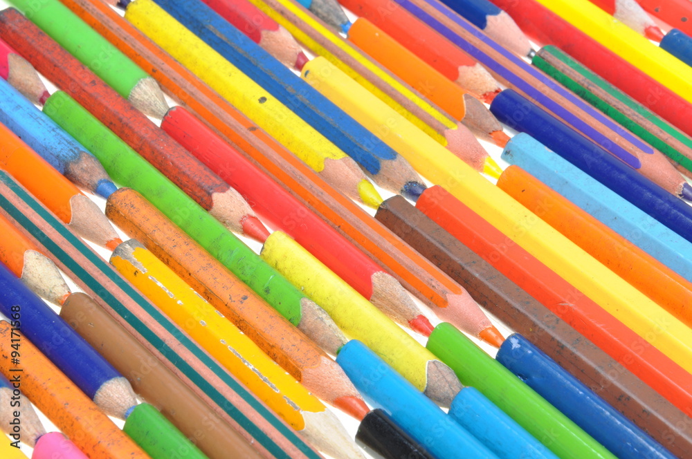 Old dirty colored pencils as background Old dirty colored pencils as background