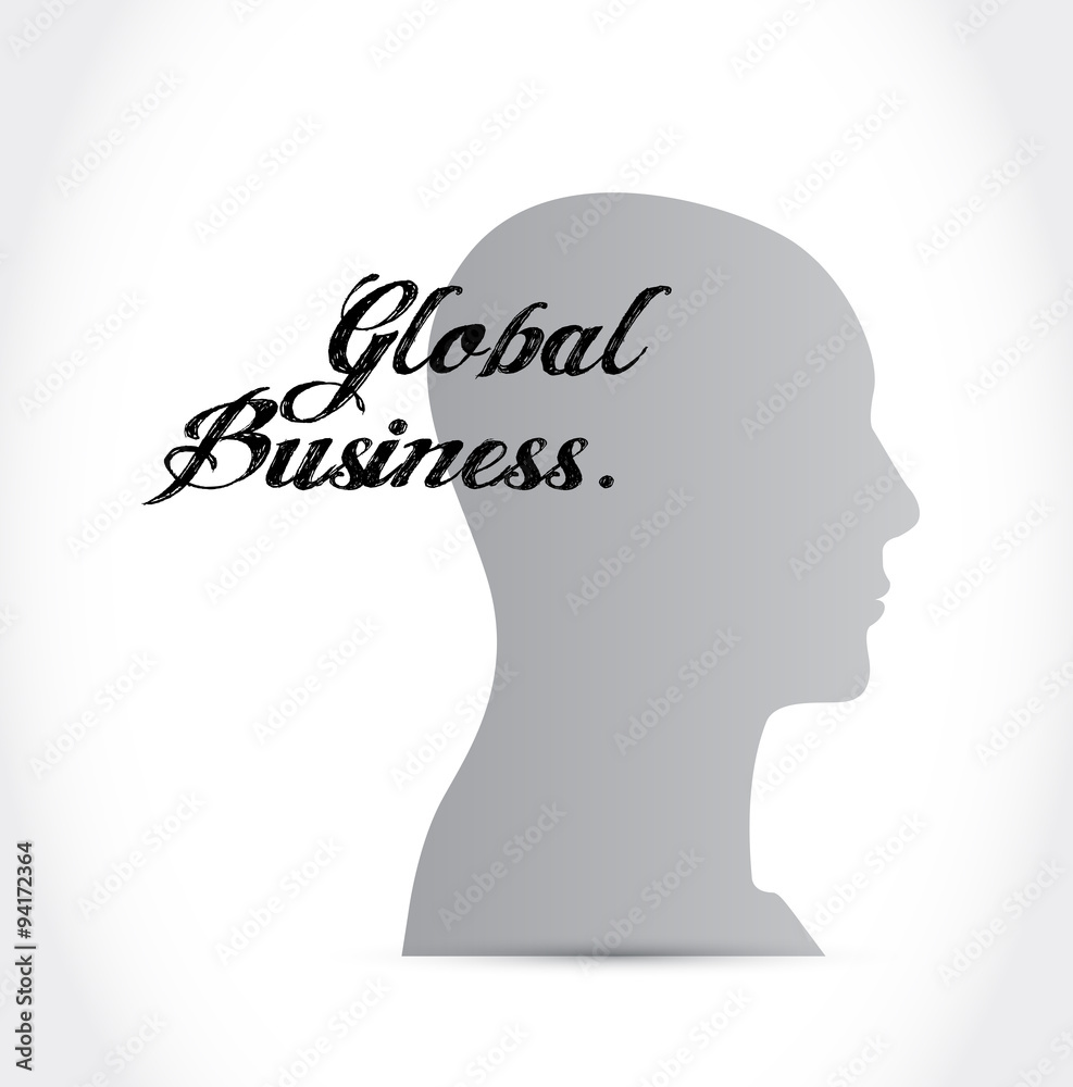 global business mind sign concept global business mind sign concept