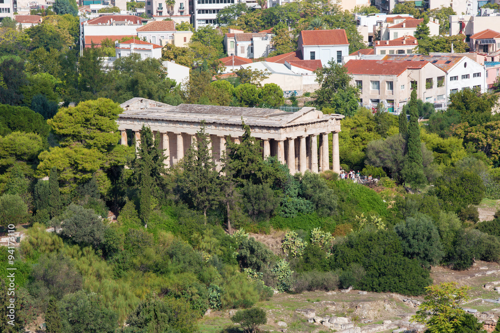 Athens - Temple of Hephaestus from Areopagus hill.