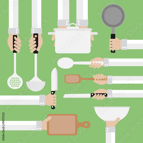  Design concept flat,cooking tools