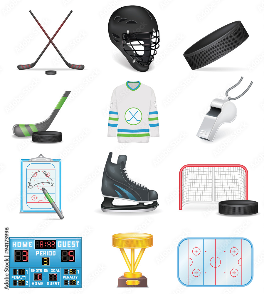 Fototapeta premium Hockey Icons Set