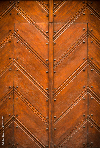 Ancient oak wood door 