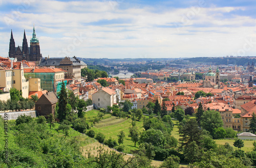 PRAGUE, CZECH REPUBLIC, JUNE 13: VIew on Prague from a hill on June 13 2013, Prague, Czech Republic