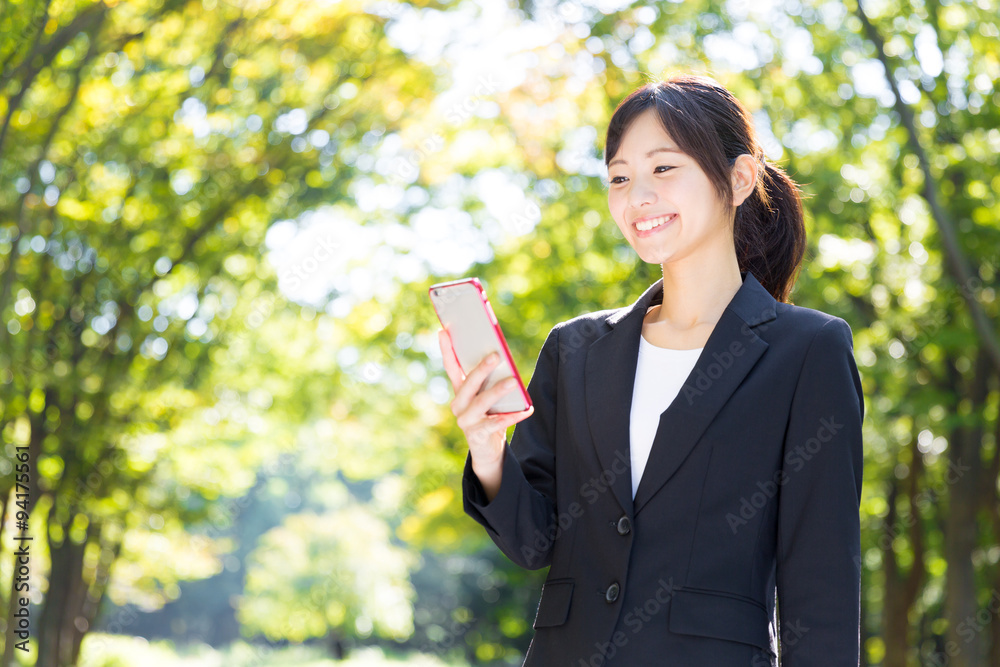 asian businesswoman in the park asian businesswoman in the park