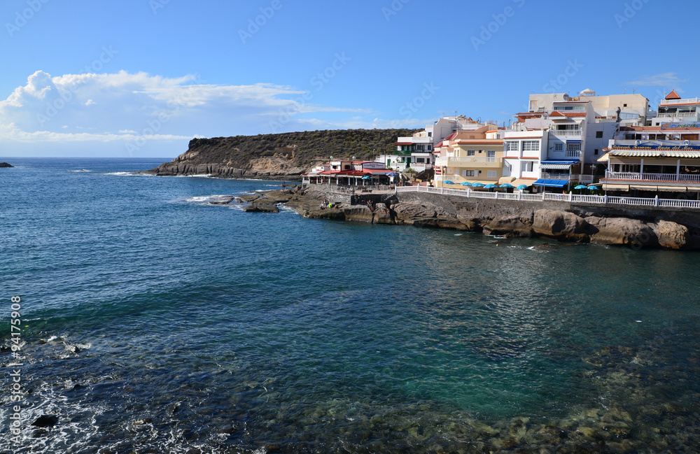 Beautiful ocean water in La Caleta,Tenerife,Canary Islands.