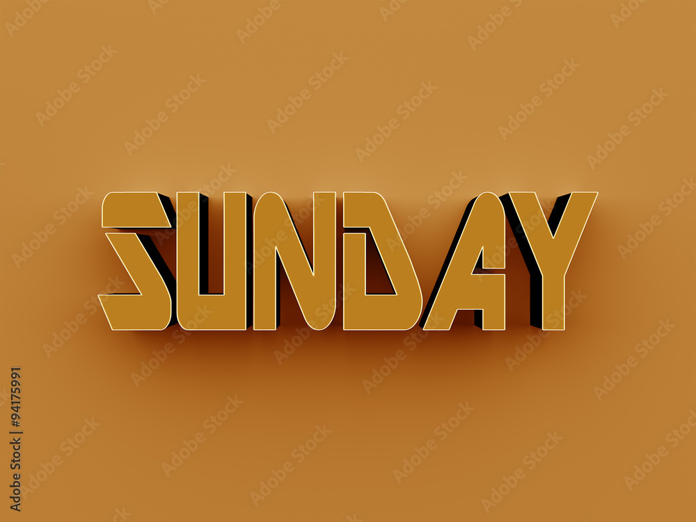 3D Text - Sunday 3D Text - Sunday