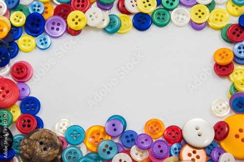 Assorted Buttons Background with copyspace