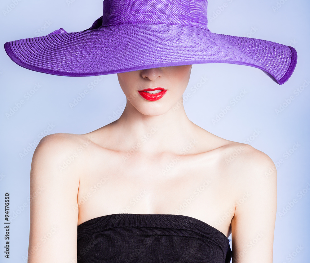 Portrait of attractive sexy woman with hat Portrait of attractive sexy woman with hat
