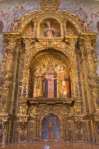 Seville - side altar in baroque Church of El Salvador 