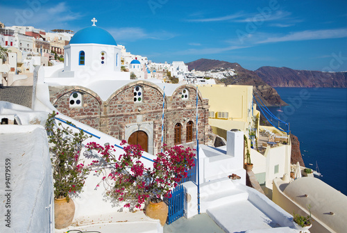 Santorini - The look to typically blue-white churche in Oia.