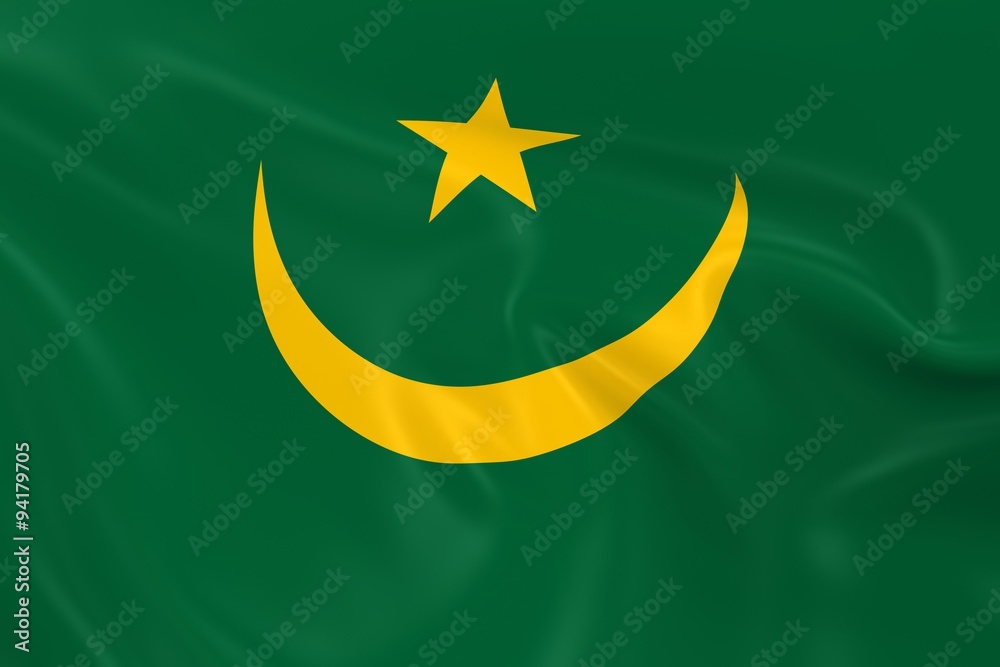 Waving Flag of Mauritania - 3D Render of the Mauritanian Flag with Silky Texture Waving Flag of Mauritania - 3D Render of the Mauritanian Flag with Silky Texture