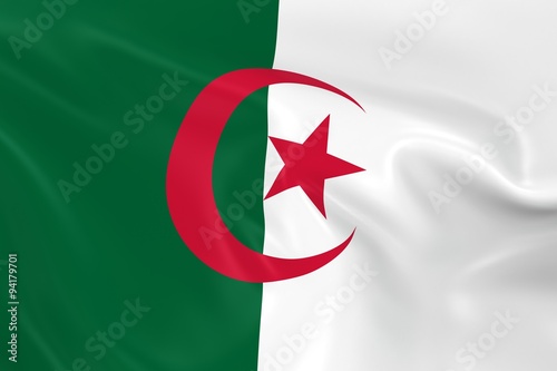 Waving Flag of Algeria - 3D Render of the Algerian Flag with Silky Texture