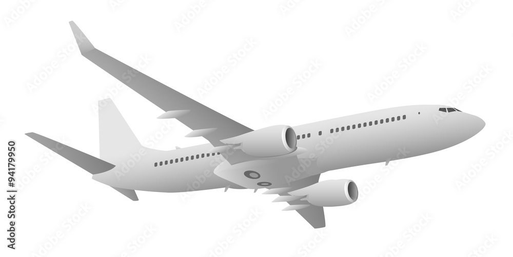 Passenger Jet Airliner Airplane Isolated Vector Illustration Passenger Jet Airliner Airplane Isolated Vector Illustration