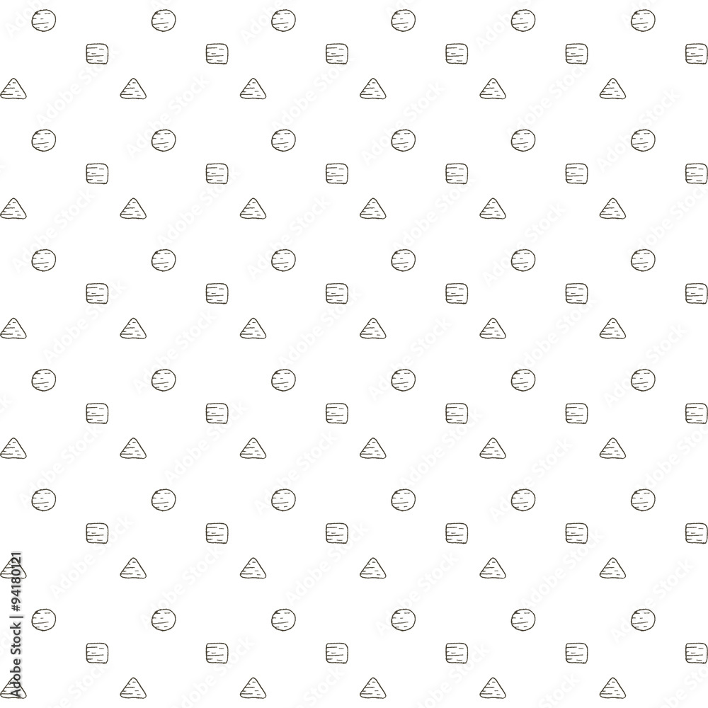 Hand drawn style geometric seamless pattern. Hand drawn style geometric seamless pattern.