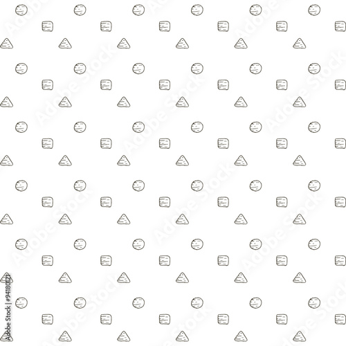 Hand drawn style geometric seamless pattern.