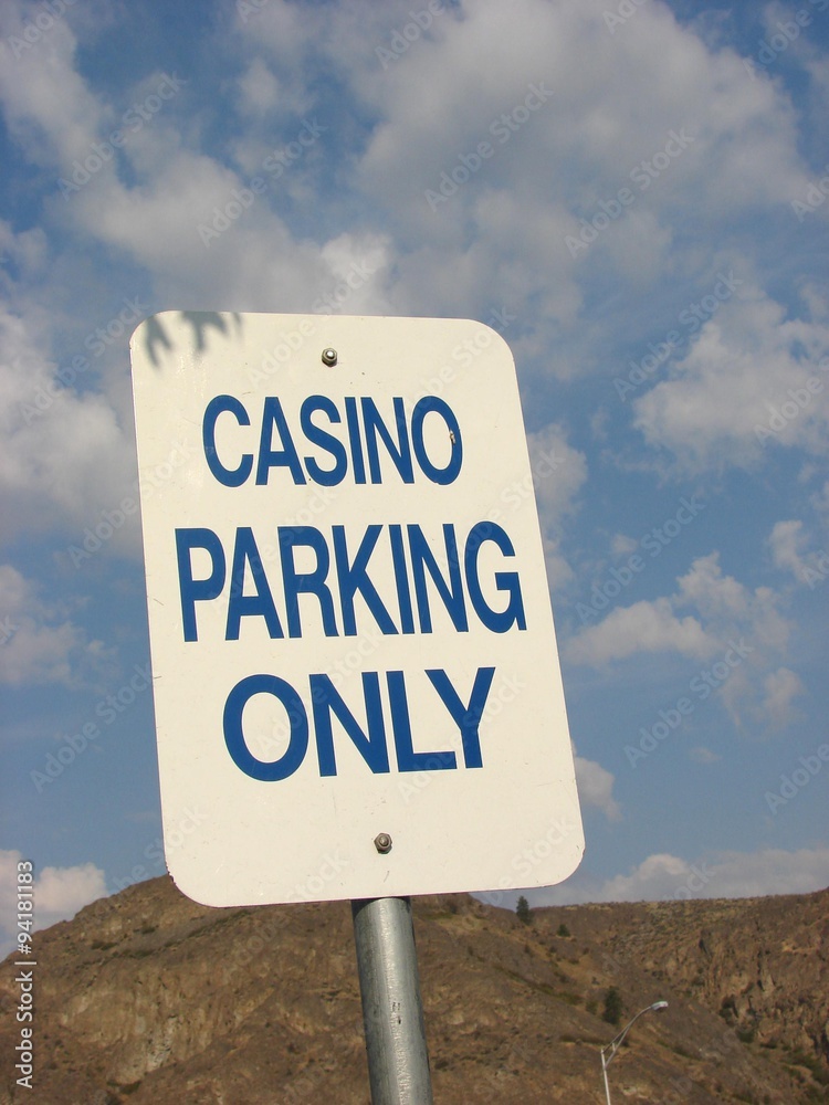 Casino parking sign