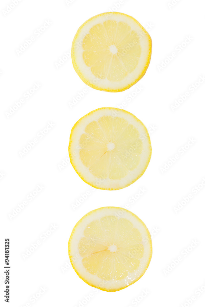 Fresh lemon slice isolated on a white background Fresh lemon slice isolated on a white background