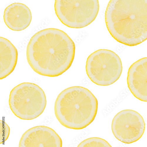 Fresh lemon slice isolated on a white background