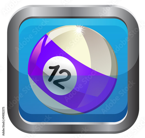 Number 12 billiard ball vector button icon image