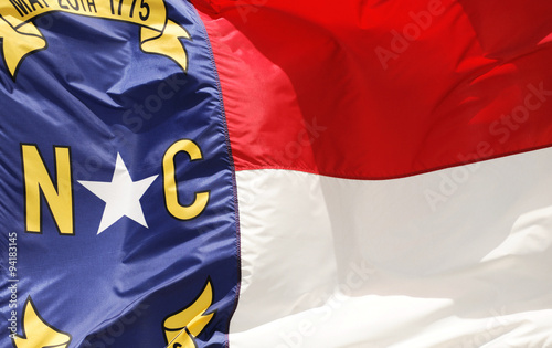 close-up on flag of North Carolina State photo