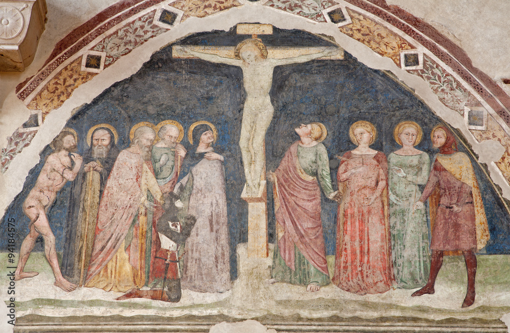 Verona - Crucifixion fresco in San Fermo Maggiore church