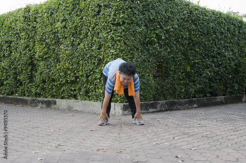 Portrait of Asian Elderly Exercise in the park