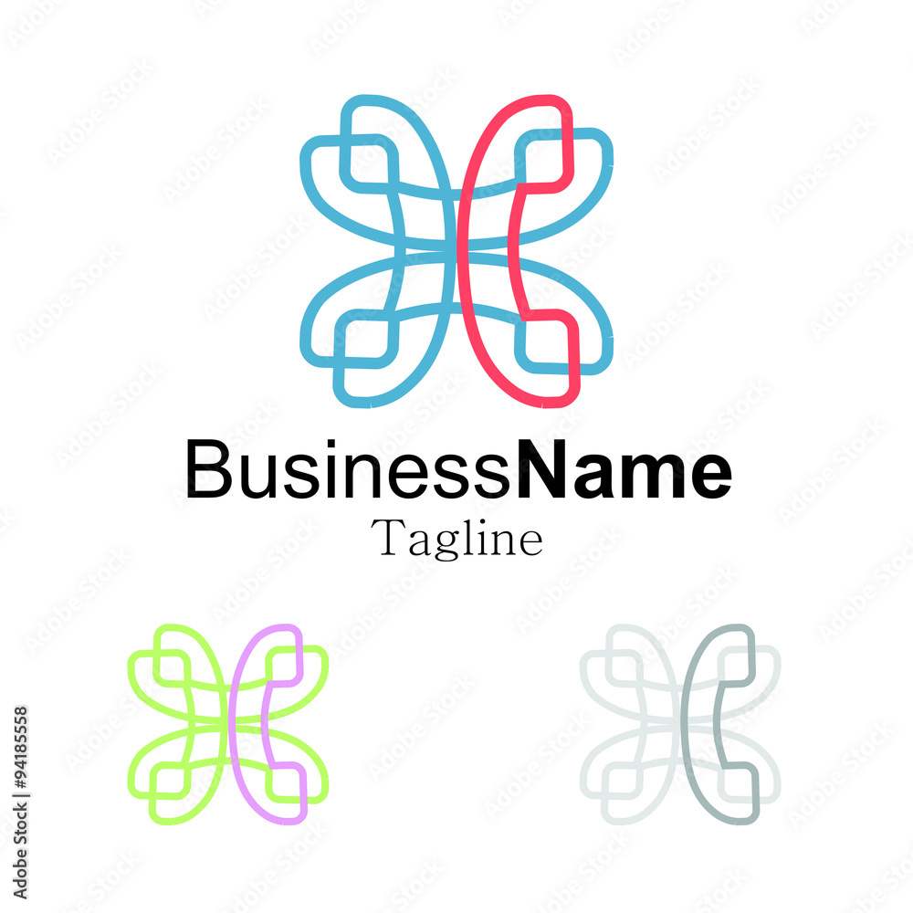 Naklejka premium call vector logo icon