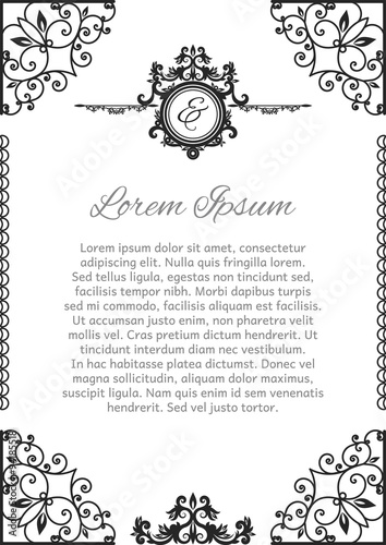 vintage background frame design black vector