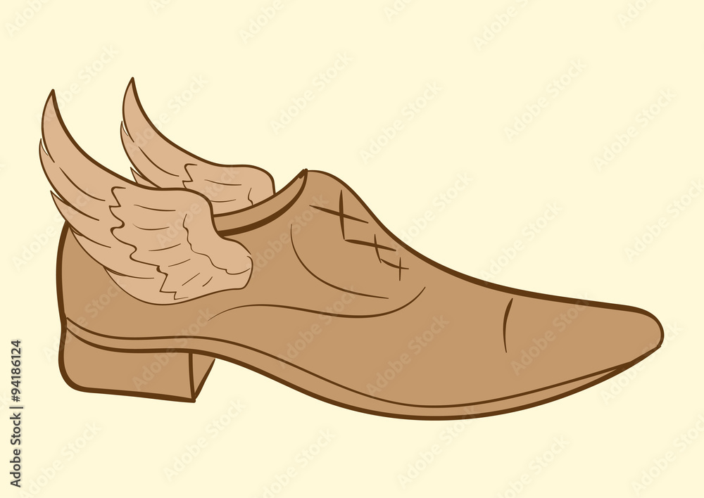 Winged male shoe Winged male shoe