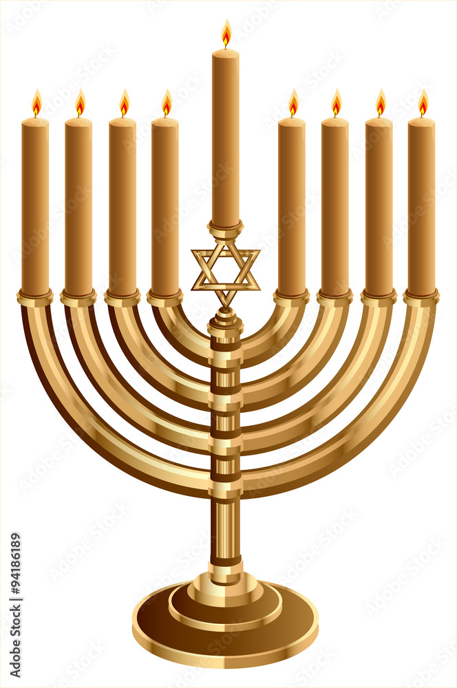 Hanukkah candleholder with 9 candles. Candlestick for 9 candles Hanukkah candleholder with 9 candles. Candlestick for 9 candles
