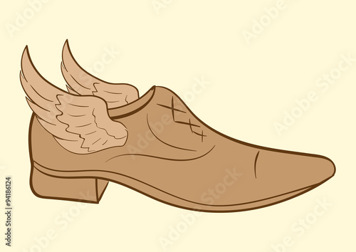 Winged male shoe