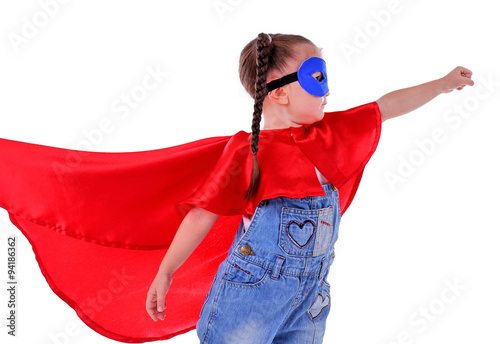 Cute little girl dressed as...