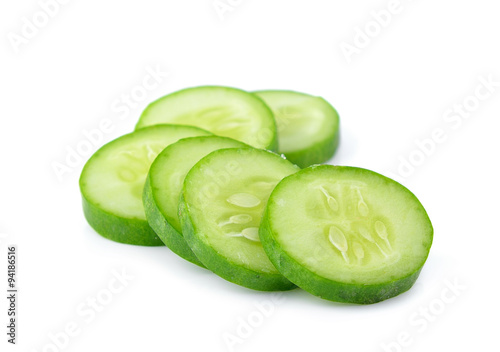 cucumber slice on white background