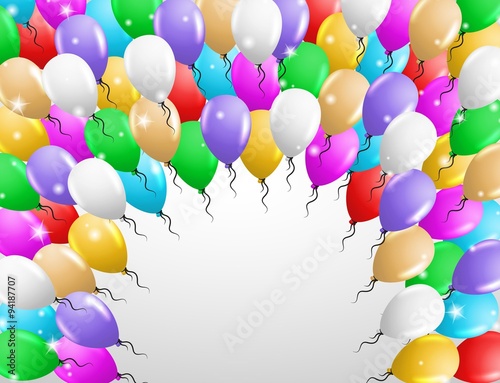 card with many balloons