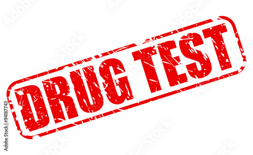 DRUG TEST red stamp text