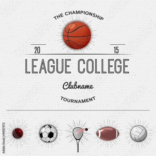League college insignia  and labels for any use