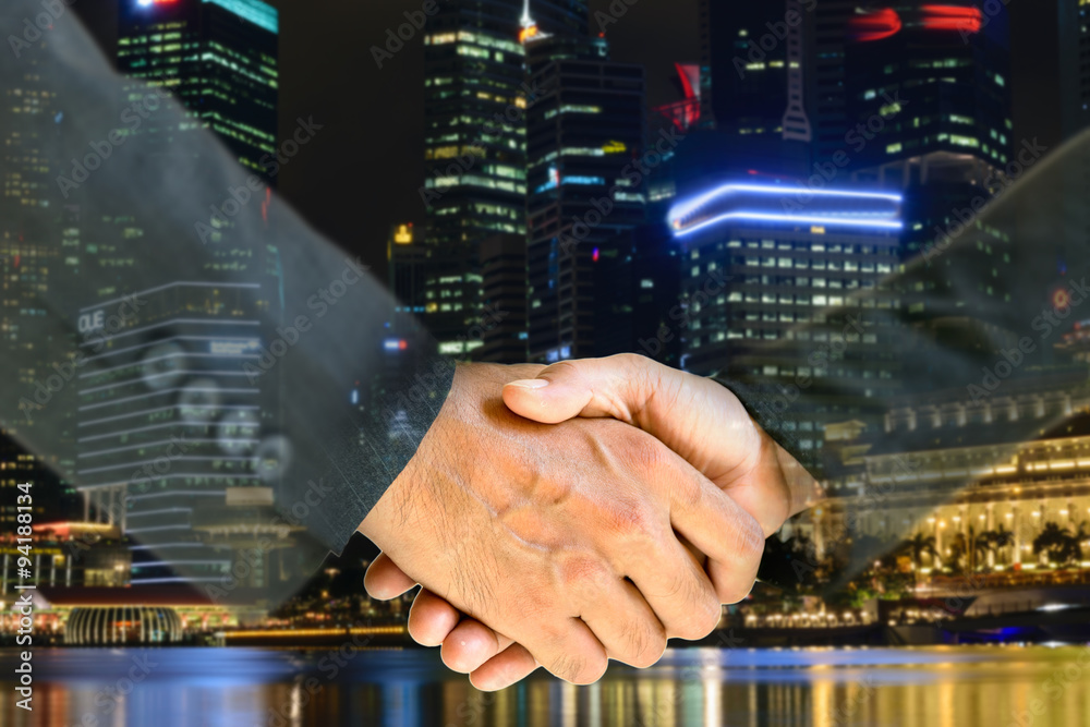 Business man and woman holding hands. Business man and woman holding hands.