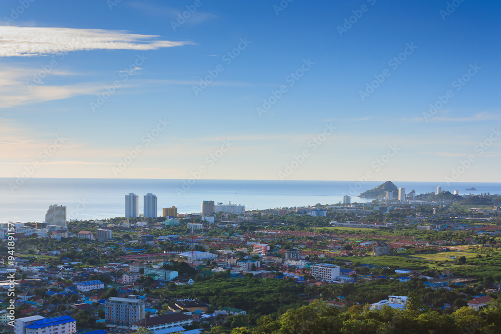 Naklejka premium huahin cityscape
