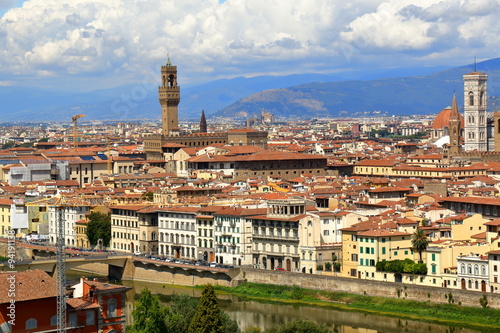 View of Florence city in Italy from Piazzale Michelangelo