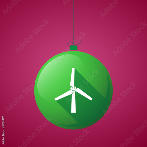 long shadow christmas ball icon with a wind generator