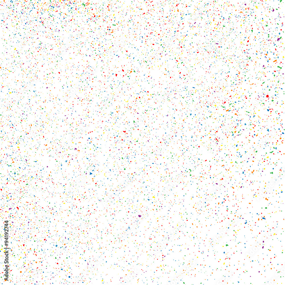 Colorful explosion of confetti.  Colorful grainy texture vector.