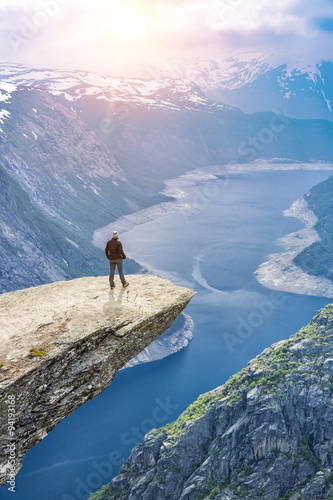 View On Norway Mountain Landscape From Trolltunga
