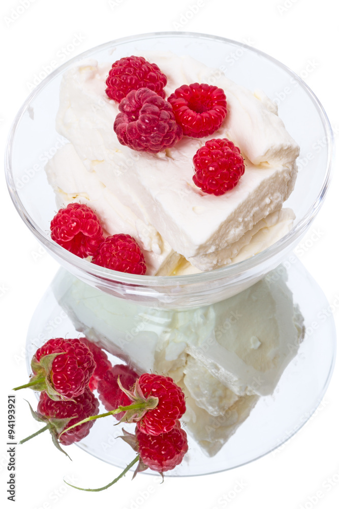 Raspberries and ice cream Raspberries and ice cream