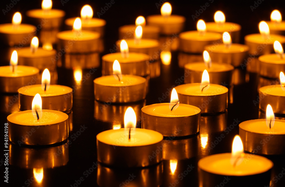 Many burning candles with shallow depth of field Many burning candles with shallow depth of field