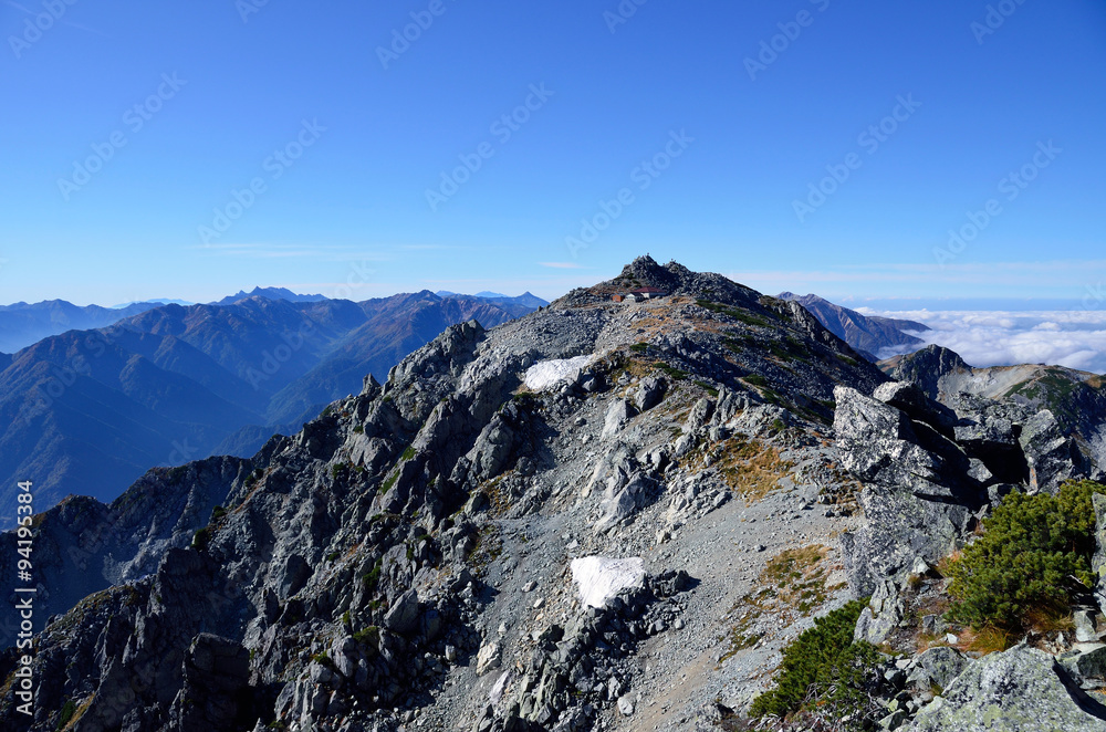 Obraz premium Onanjiyama, Tateyama mountain range highest peak, Northern Japan Alps 