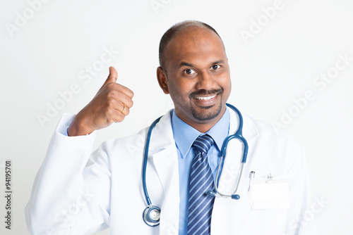 Mature Indian doctor thumb up