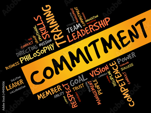 Commitment word cloud, business concept