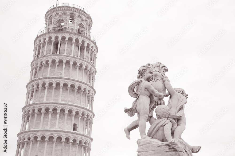 Leaning Tower of Pisa in Piazza dei Miracoli Square, Pisa, Italy