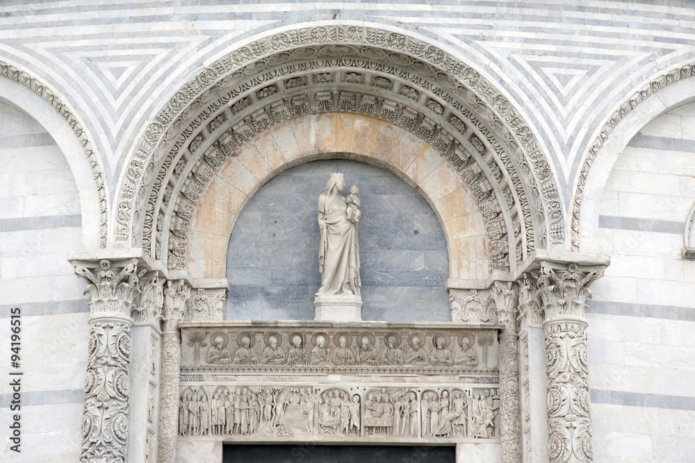 Obraz premium Cathedral Church Baptistry in Pisa; Italy
